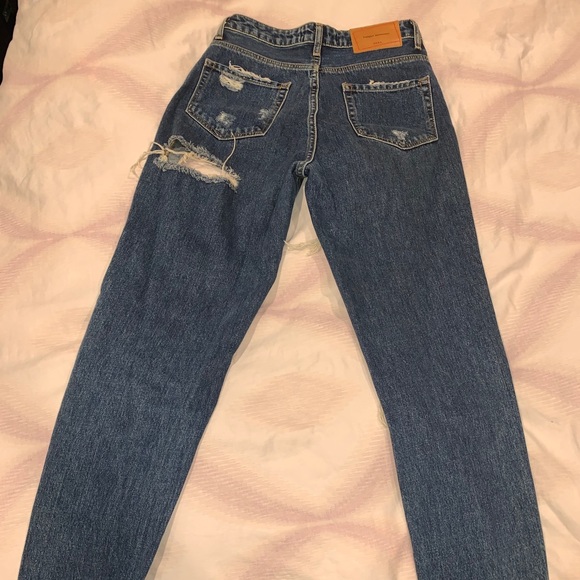 Blue Zara jeans high wasted with rips - Picture 5 of 5